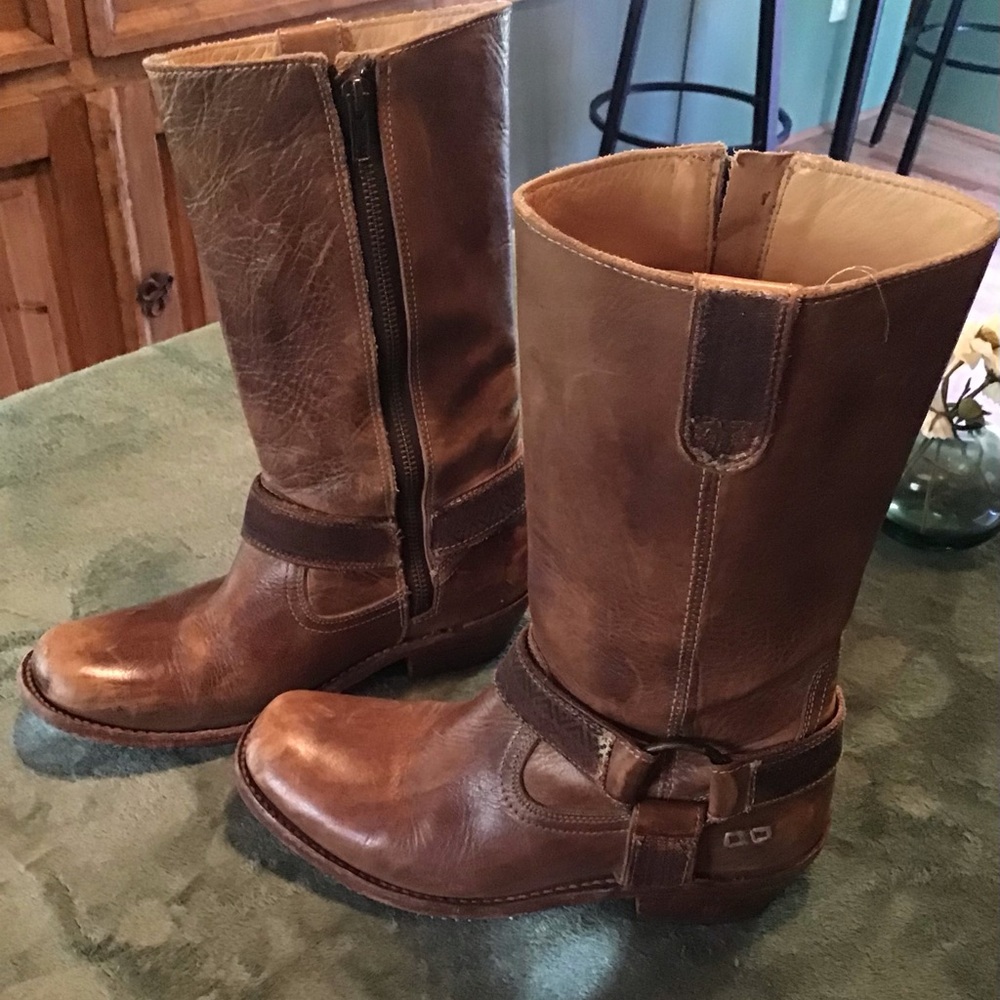 Bed Stu Rustic Brown Leather Heeled Boots - Picture 6 of 15